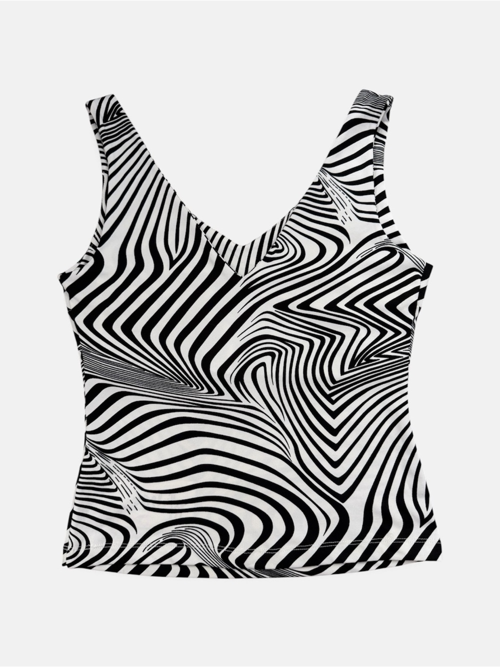 Zebra Print V-Neck Tank Top - Large